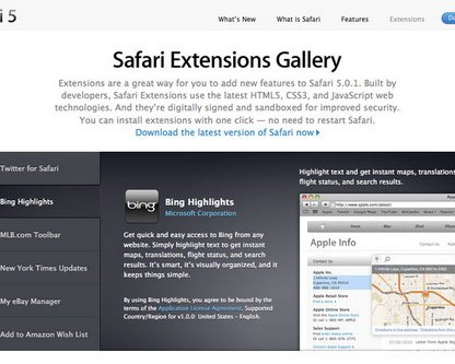 Apple обновила Safari и запустила галерею расширений