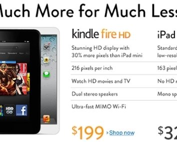 Amazon пошел войной на iPad mini